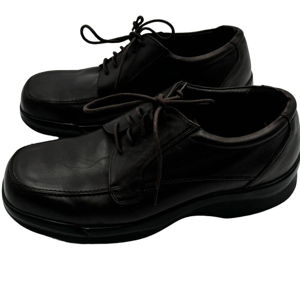 Apex Mens size 10.5 AMBULATOR‎ DIABETIC Shoes Dark Brown Leather Lace Up B2600M